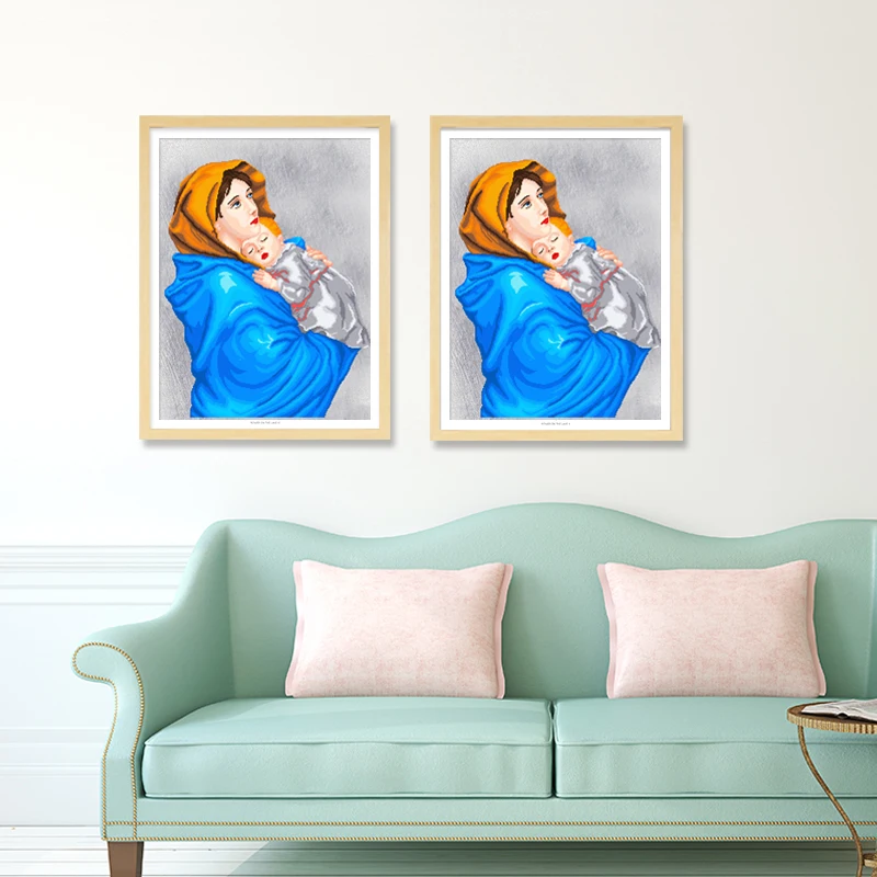 &quotМать и дитя&quot Мозаика PaintingDIY 5D алмазов картина вышивки крестом полный круглый