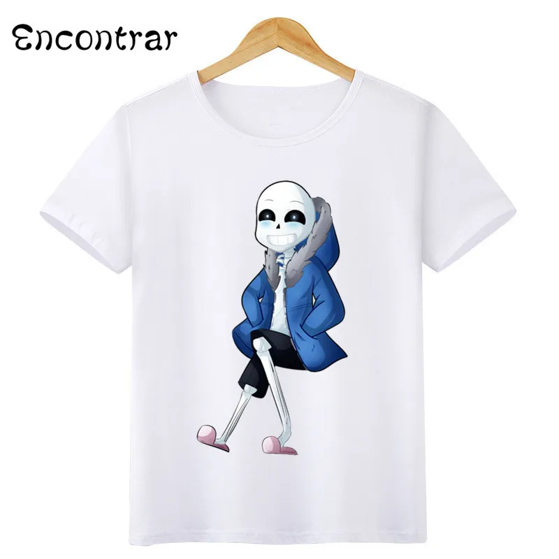Детская футболка с рисунком игры «Undertale Sans» повседневные топы с короткими рукавами для мальчиков и девочек, детская забавная футболка HKP3053