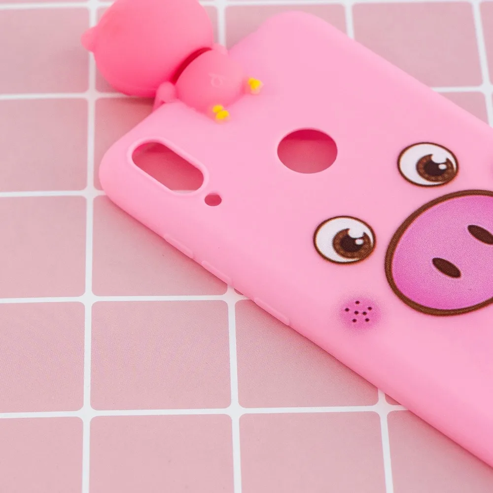 FLYKYLIN Silicone Case For Huawei Y7 Prime 2019 Y 7 Back Cover on Soft TPU Cartoon 3D Doll Toys Coque |
