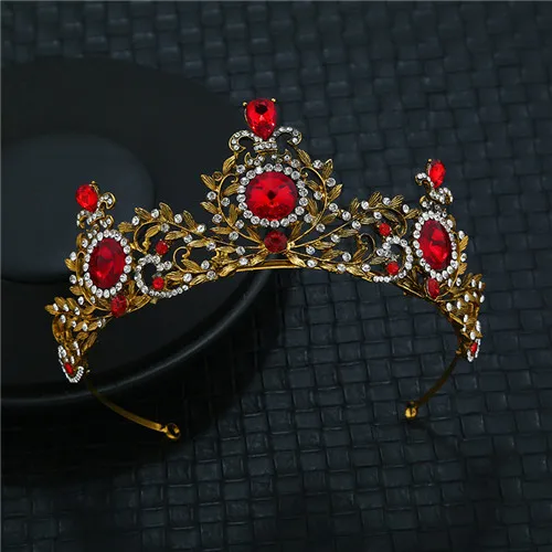 Red 08 Модный роскошный с кристаллами свадебная корона Tiarasfor для женщин диадема принцесса тиары и короны выпускного вечера свадебная прическа невесты Аксессуары - Окраска металла: Red 08
