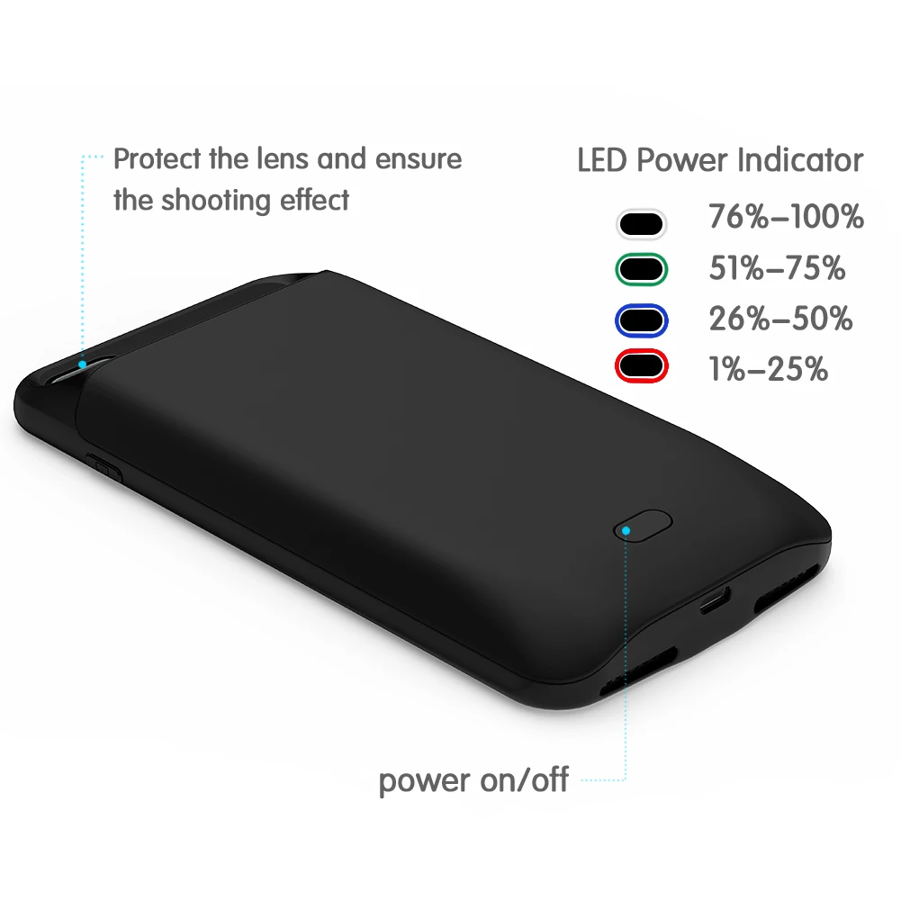 Для iPhone 7 8 Plus, чехол для зарядного устройства, 7200 мА/ч, внешнее запасное зарядное устройство, внешний аккумулятор, зарядка, внешний аккумулятор, чехол, для iPhone 8 Plus