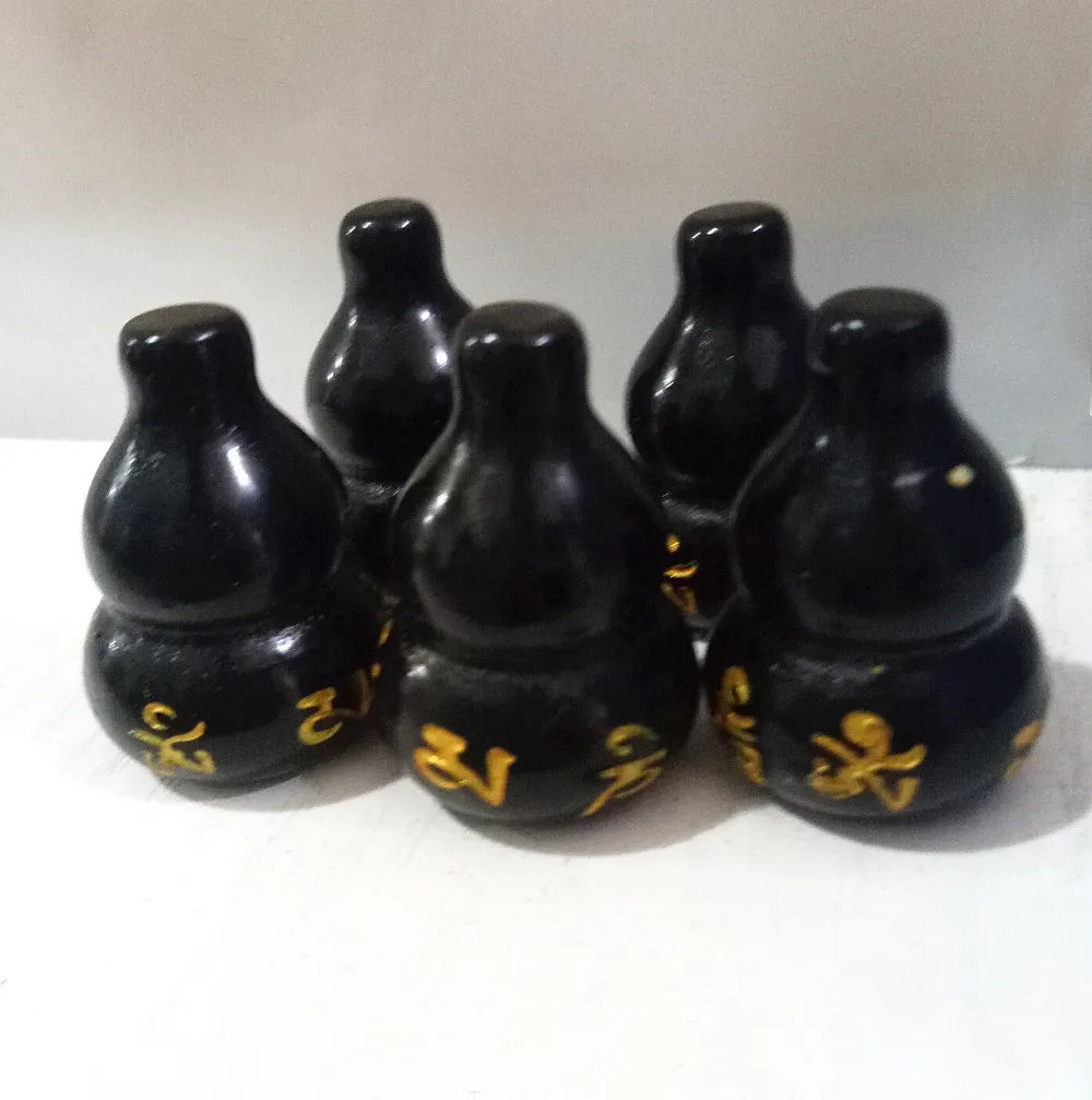 3-5 см природная зеркальная кожа черный резной буддийский текст кальяна Радуга