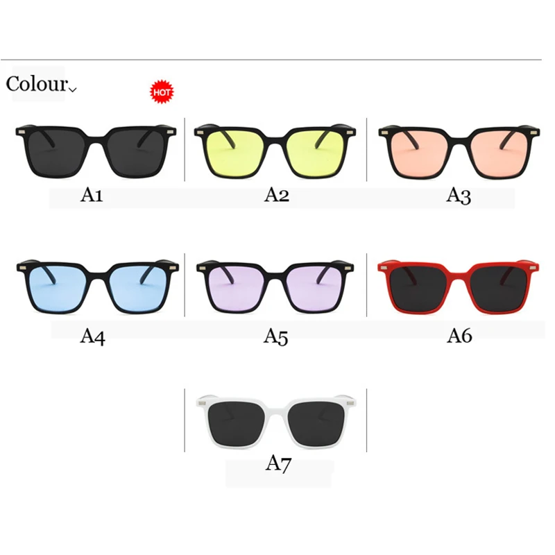 Солнцезащитные очки унисекс квадратные солнечные аксессуары UV400 в стиле ретро