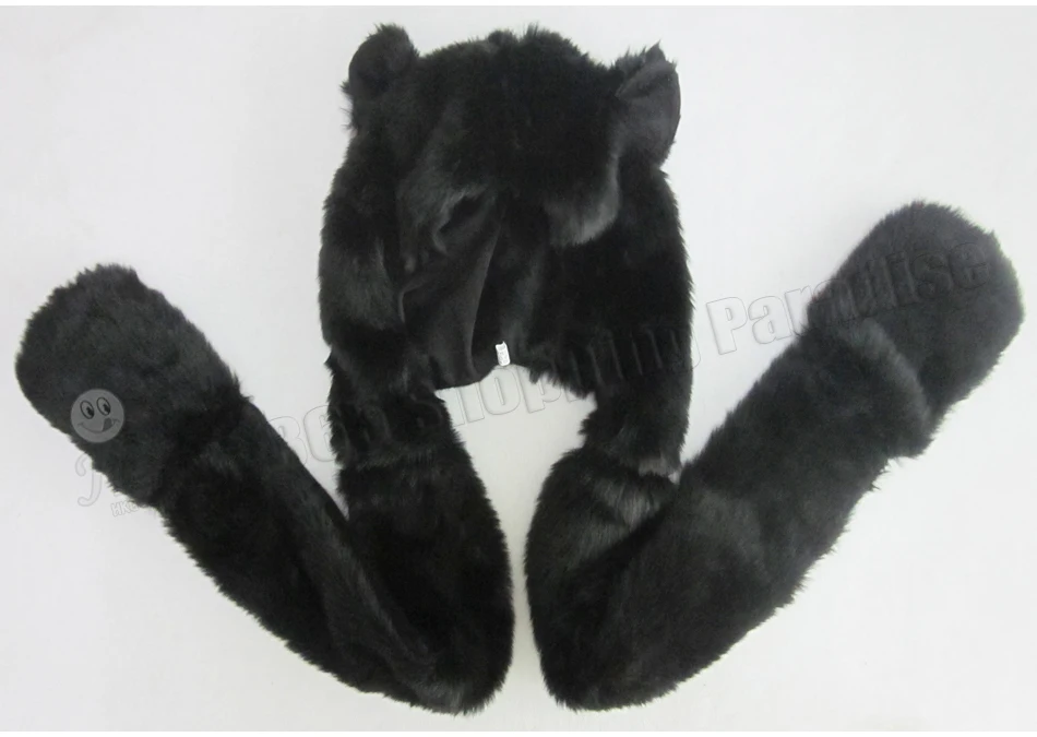 1 шт./лот зимняя качественная шапка с капюшоном из искусственного меха Crazy Cat