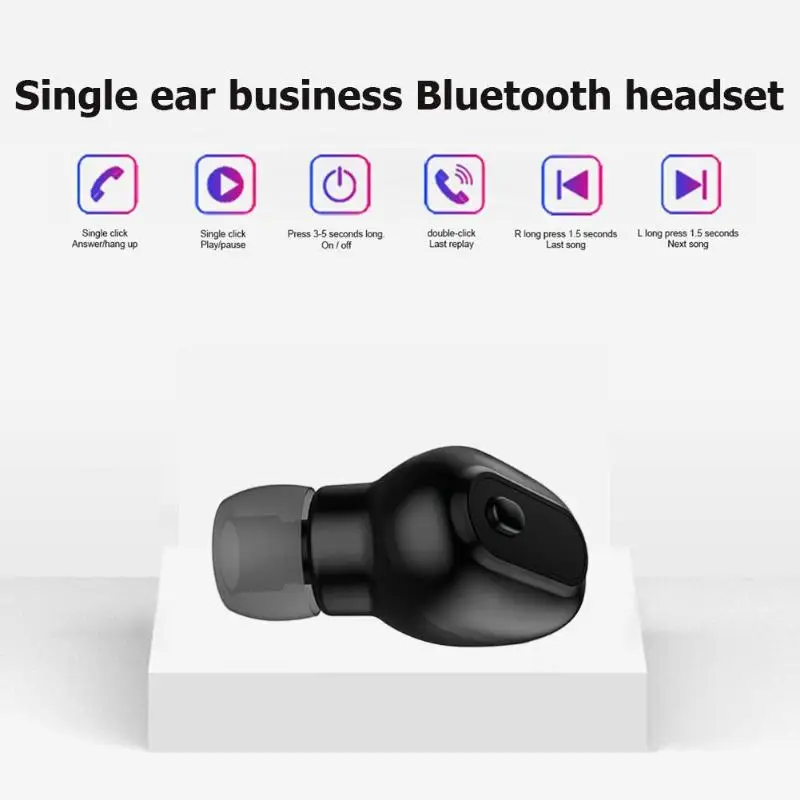 Мини одиночные наушники беспроводные Bluetooth стерео вкладыши гарнитура двойной