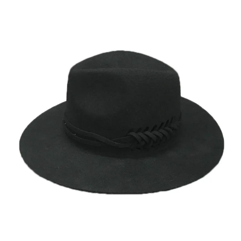 Фибоначчи ретро шерсть шляпа Майкл Джексон концертный танец Fedoras классический черный с широкими полями Джаз джентльмен шляпы