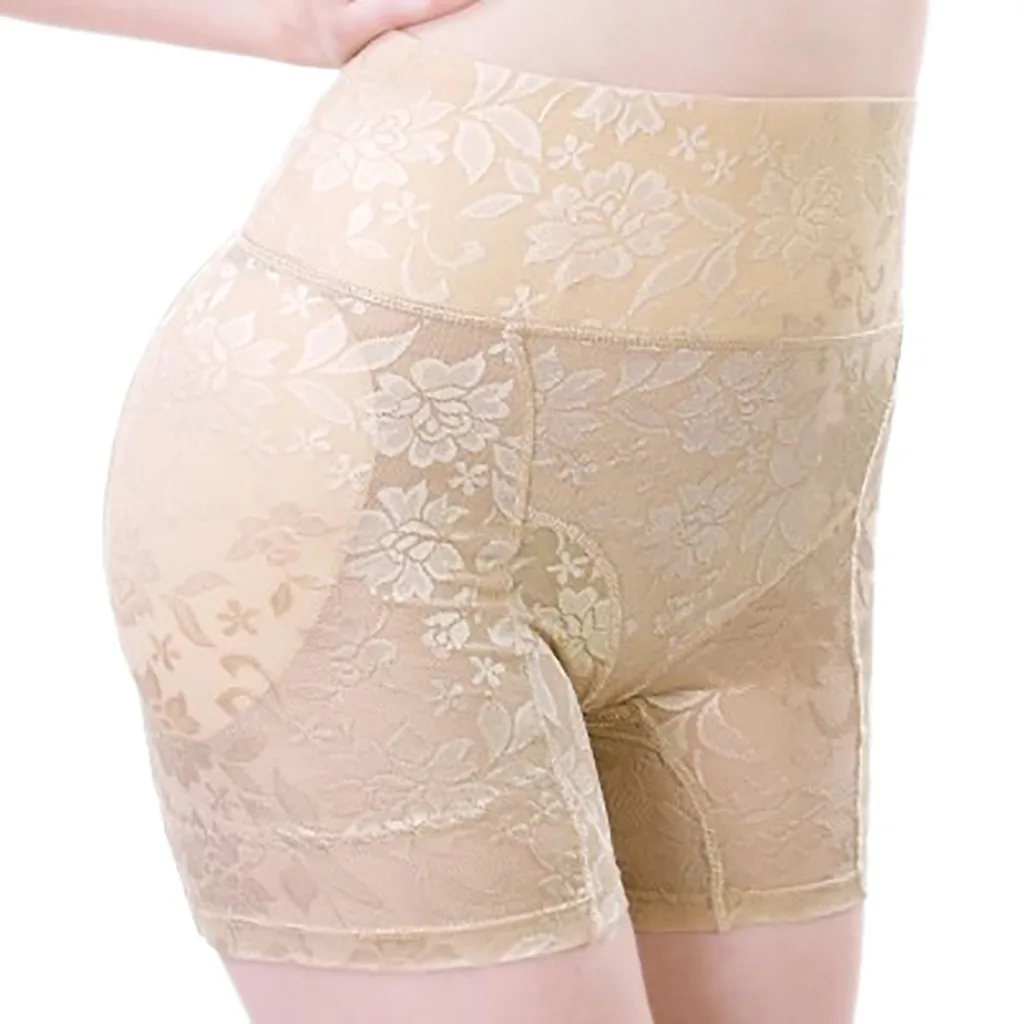 Beige Горячие Shaper сексуальные кружевные трусы-шорты для женщин, поддельные задницы, нижнее белье, пуш-ап, мягкие трусики, формирователь ягодиц, подтяжка ягодиц, усилитель бедер D - Цвет: Beige
