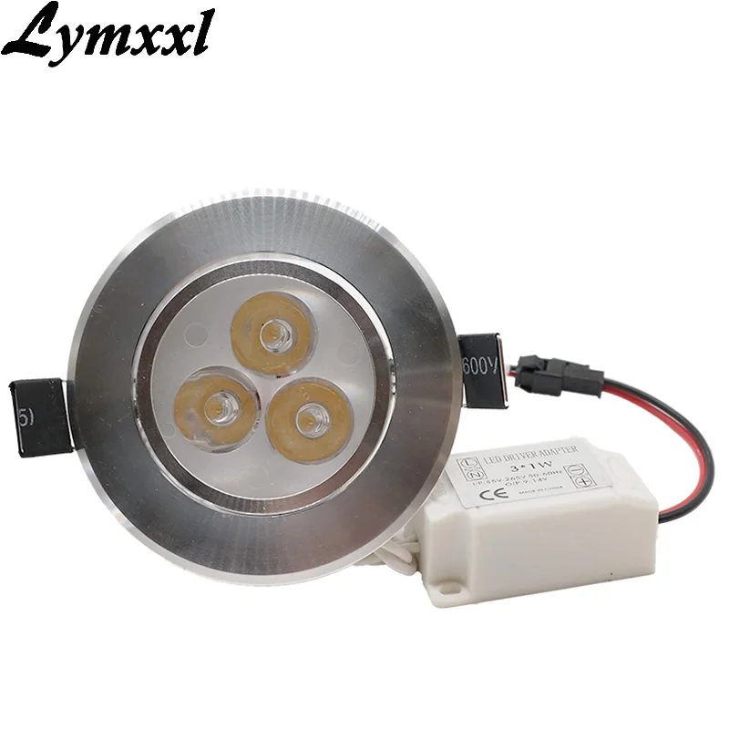 Dimmable 3 Вт круглый высокомощный светодиодный встраиваемый потолочный светильник