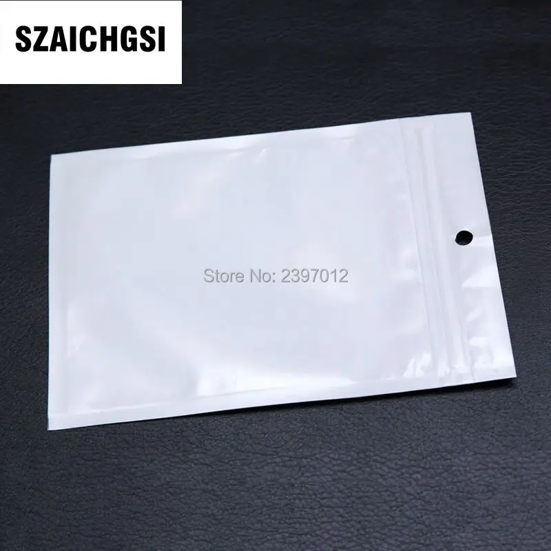 SZAICHGSI 12*7 5 см белый прозрачный пластиковый мешок opp на молнии Розничная упаковка