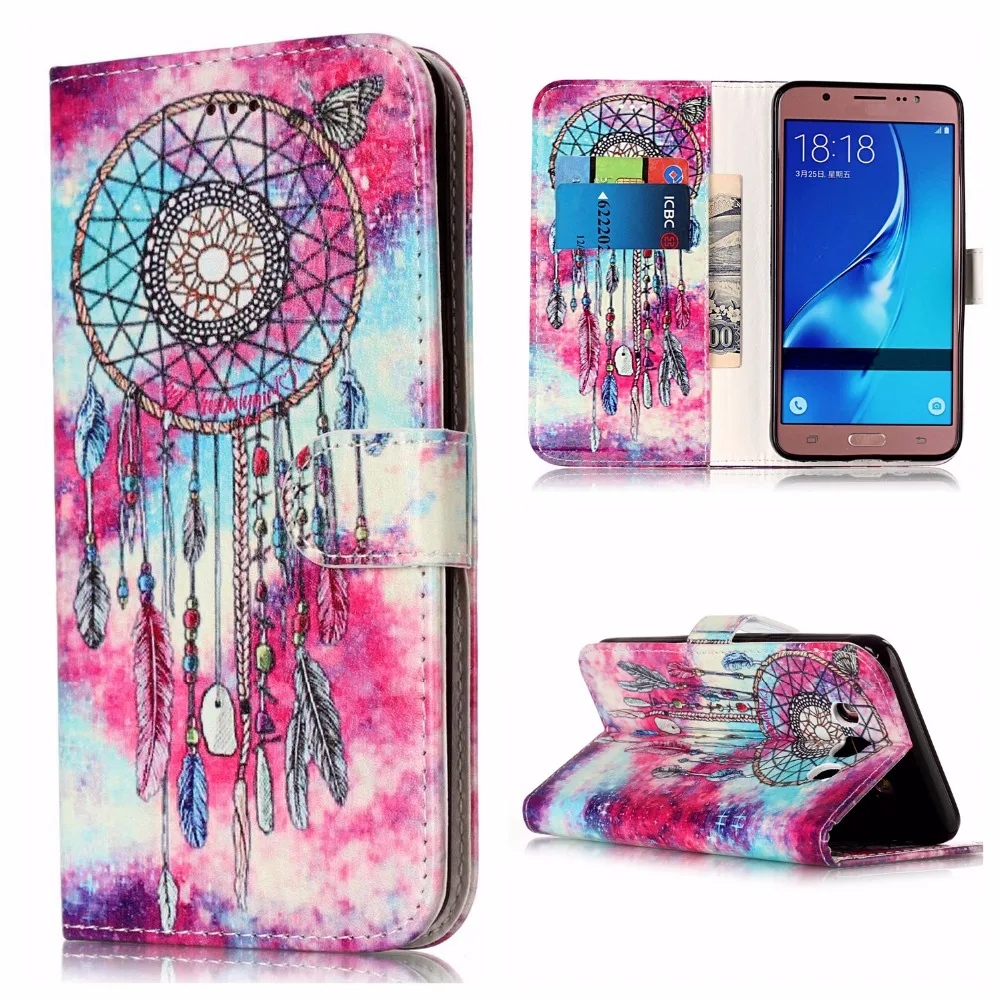 

Sunjolly Marble Leather Phone Case Flip Stand Holder Card Slot Wallet Cover coque fundas capa for Samsung Galaxy J7 2016 J710F