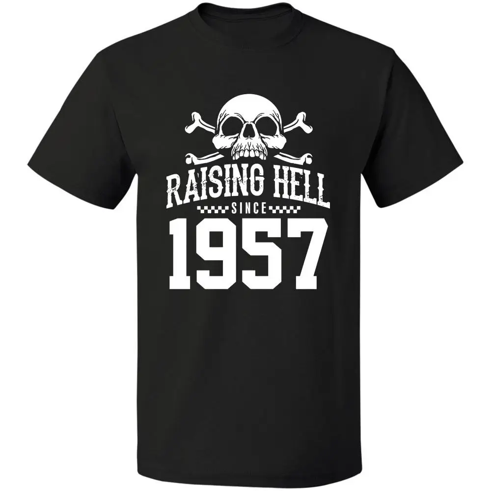 Raying Hell Since 1957 Байкерская Футболка-подарок на день рождения Бесплатная доставка