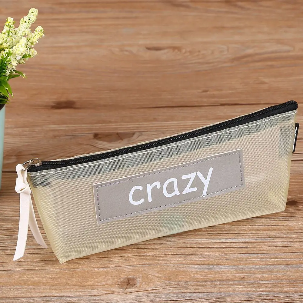 Прозрачный Футляр чехол из сетчатого материала карандашей пенал для детей