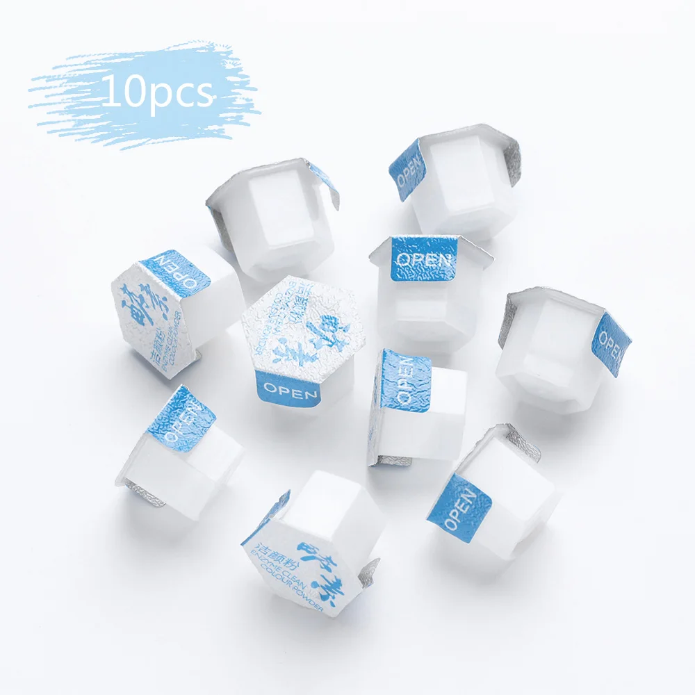 10pcs Очищающее средство для лица, скраб для лица, очищающий порошок, лечение акне, средство для удаления угрей, прыщей, ПОР, экстракт аминокислоты, уход за кожей - Цвет: 10pcs