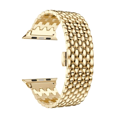 Gold Наручный ремешок для Apple Watch Series 1 2 3 4 5 роскошный ремешок для часов высококачественный металлический браслет из нержавеющей стали для Apple iWatch 4 5 - Цвет ремешка: Gold