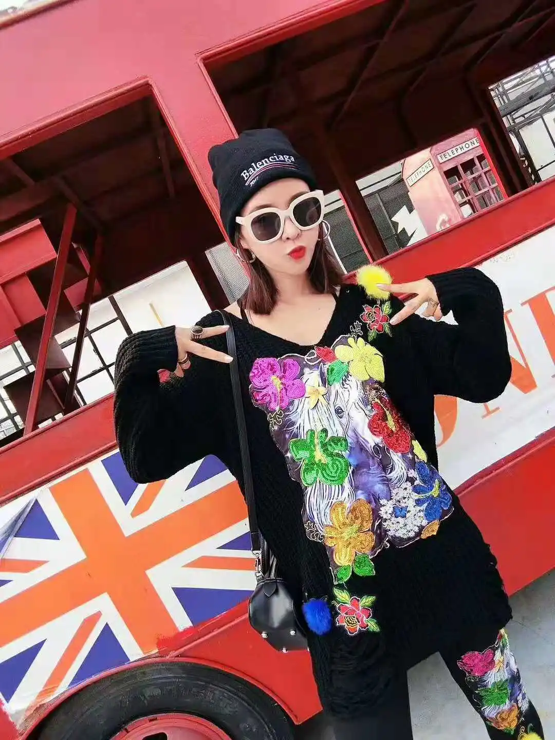 Уличный брендовый свитер для женщин 2018 осень и зима креативные модели