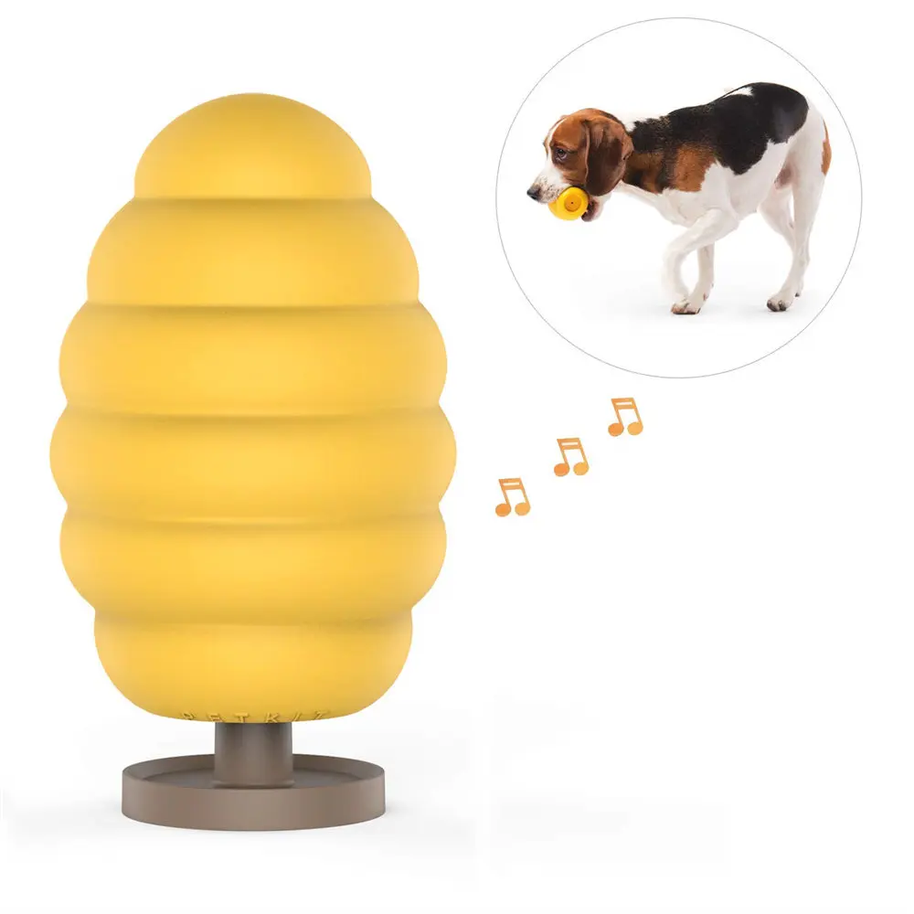 Yellow -Squeak toy PETKIT игрушки для собак с пищащим мячом, жевательный мяч, мячик для лечения, резиновая устойчивая к укусам интерактивная игрушка для маленьких средних собак - Цвет: Yellow -Squeak toy