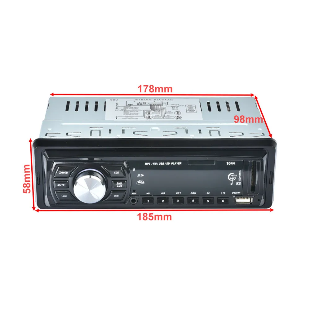 Универсальный автомобильный стерео MP3 Авто FM Аудио плеер Поддержка USB/SD MMC порт в-тире 1 DIN транспортное средство с дистанционным управлением аудио плеер 12 В