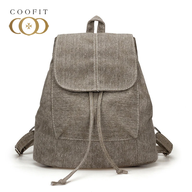 Женский дорожный рюкзак Coofit повседневный простой холщовый школьный ранец для