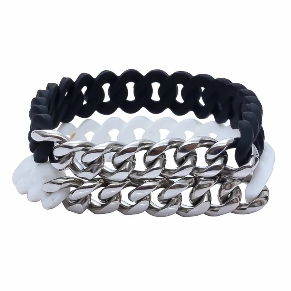 Новинка 2018 браслет для мужчин черный и золотой из титановой стали с жареным