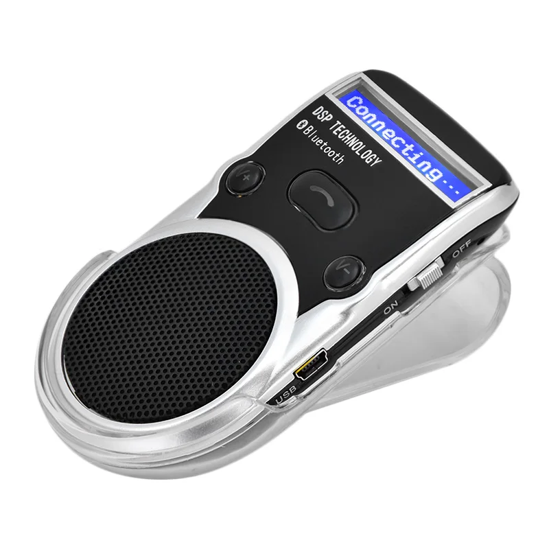 Автомобильный комплект с Bluetooth и ЖК дисплеем на солнечной энергии адаптер