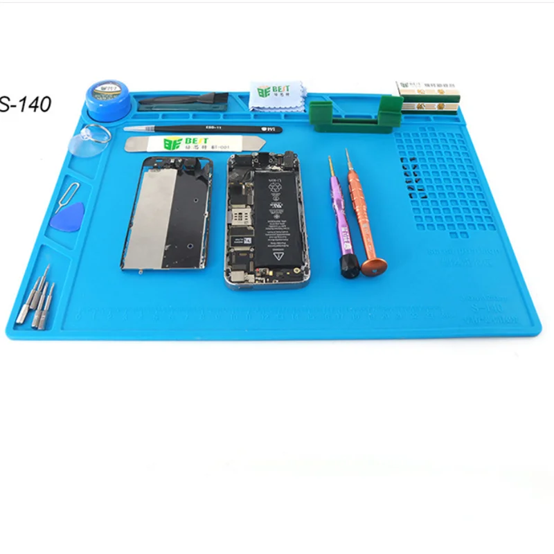 

S-120 S-130 S-140 Heat Insulation Silicone Soldering Pad Mat Desk Maintenance Platform For Phone PC Computer Repair Station