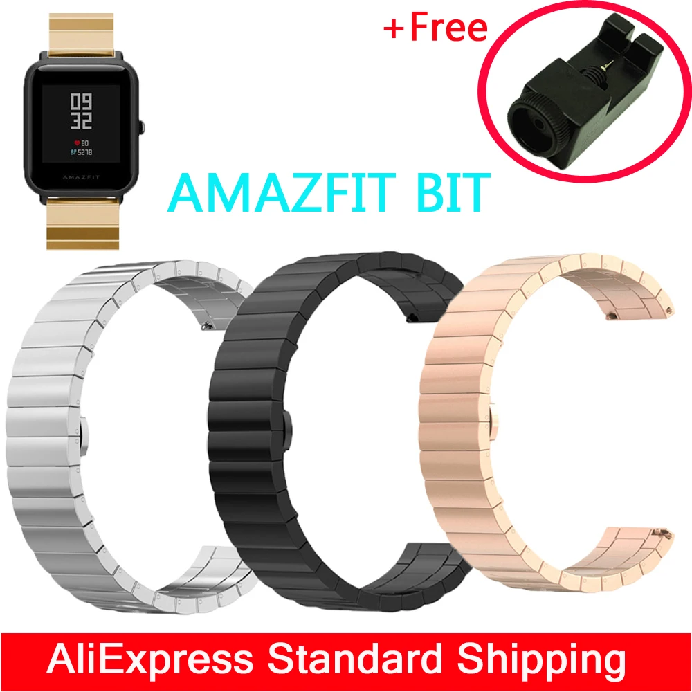 Металлический ремешок из нержавеющей стали для Xiao mi Hua mi Amazfit Bip BIT PACE Lite Youth Smart Watch BAND mi Fit Reflection bracelet