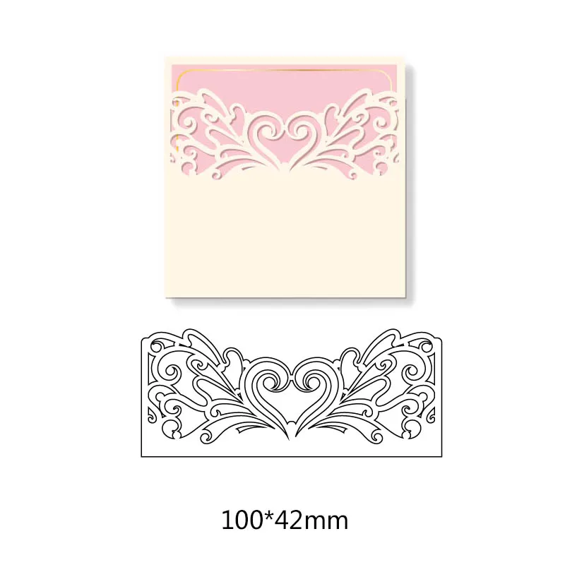 Рамки для кружева в виде РОЗОВОГО СЕРДЦА металлические стальные Вырубные штампы