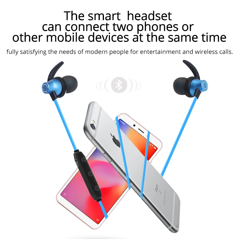 ROCKSPACE Игровые наушники Bluetooth 5,0 с шейным ремешком, наушники-вкладыши, аудио с микрофоном, гарнитура с насыщенными басами для спорта, наушники