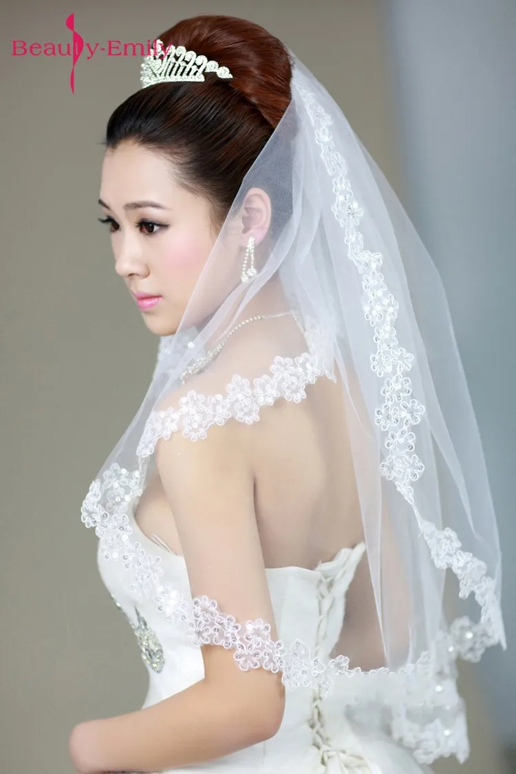 Фата свадебная короткая с кружевом 1 5/3 м 2019|wedding veil|bridal veillace wedding veil |