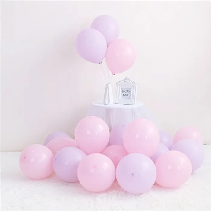 100pcs pink purple 10 дюймов 2,4 г 100 шт пастельные шары для активного отдыха, вечеринки, дня рождения, свадебные шары для украшения, разноцветные пастельные шары макарон - Цвет: 100pcs pink purple