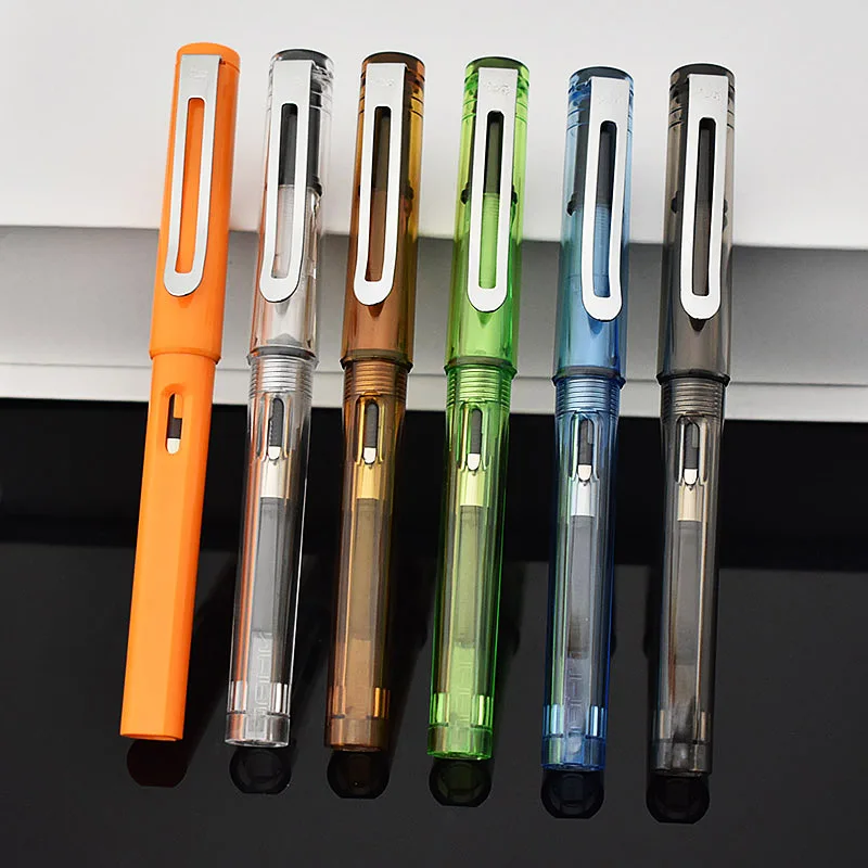 JINHAO 599A карамельный цвет пластиковая перьевая ручка с чернильным пакетом для