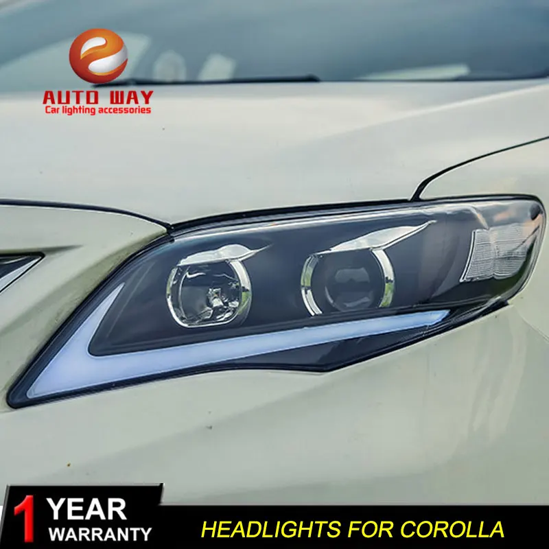 Автомобильный Стайлинг для Toyota Corolla 2011-2013 фары светодиодный Toyota Corolla фары DRL линзы двойной луч ксеноновые автомобильные аксессуары