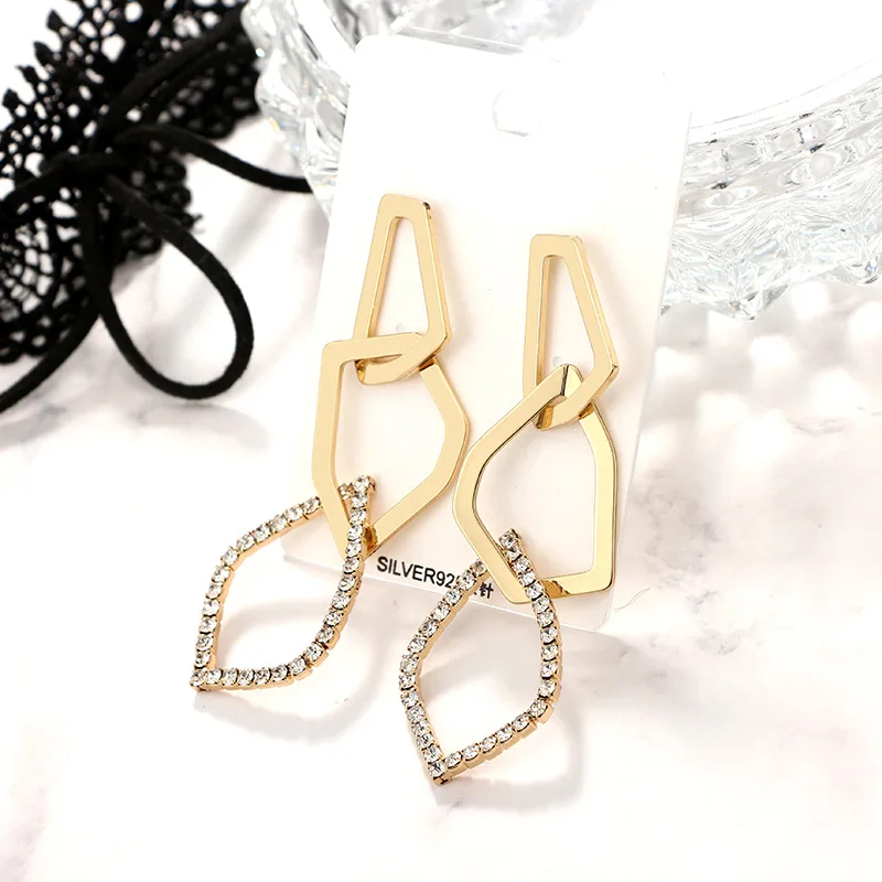 GEREIT новая корейская мода золото Цвет неправильные геометрические серьги