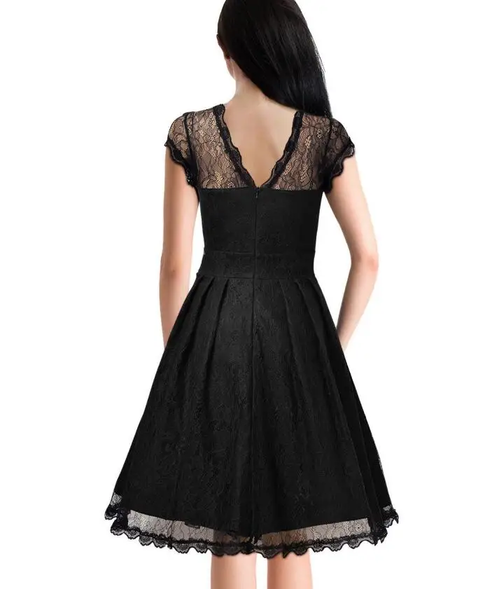 Женское винтажное платье с коротким рукавом кружевное бальное цветочным принтом