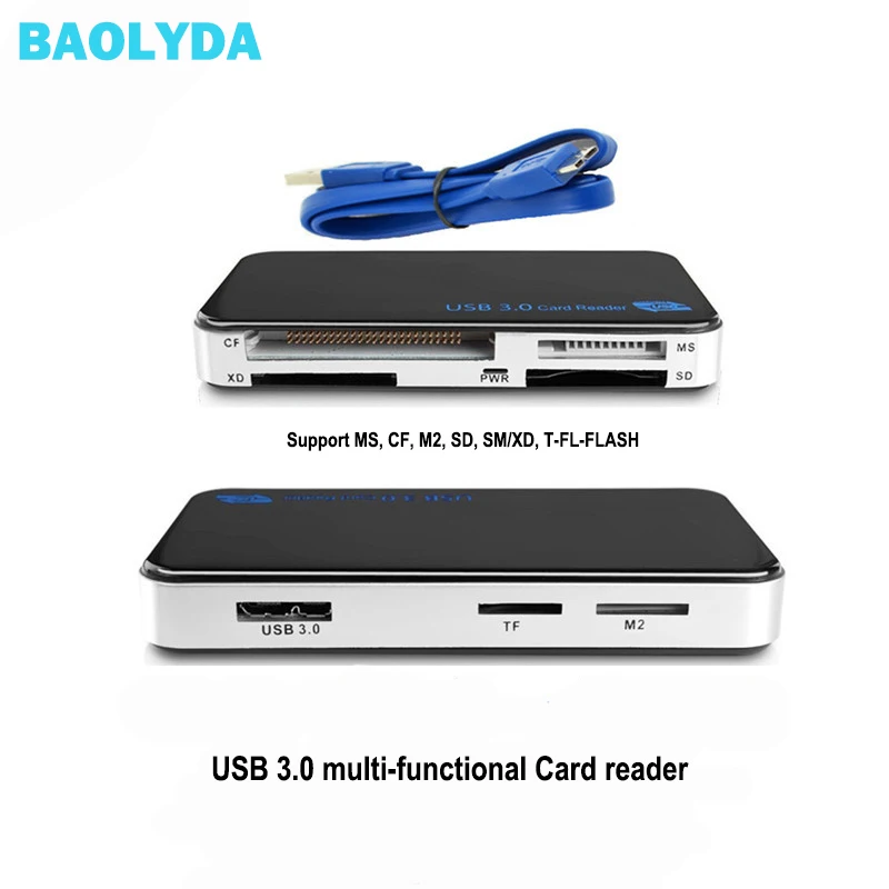 Baolyda USB 3 0 концентратор Высокоскоростной кардридер все в одном SD/Micro SD/TF/CF/MS