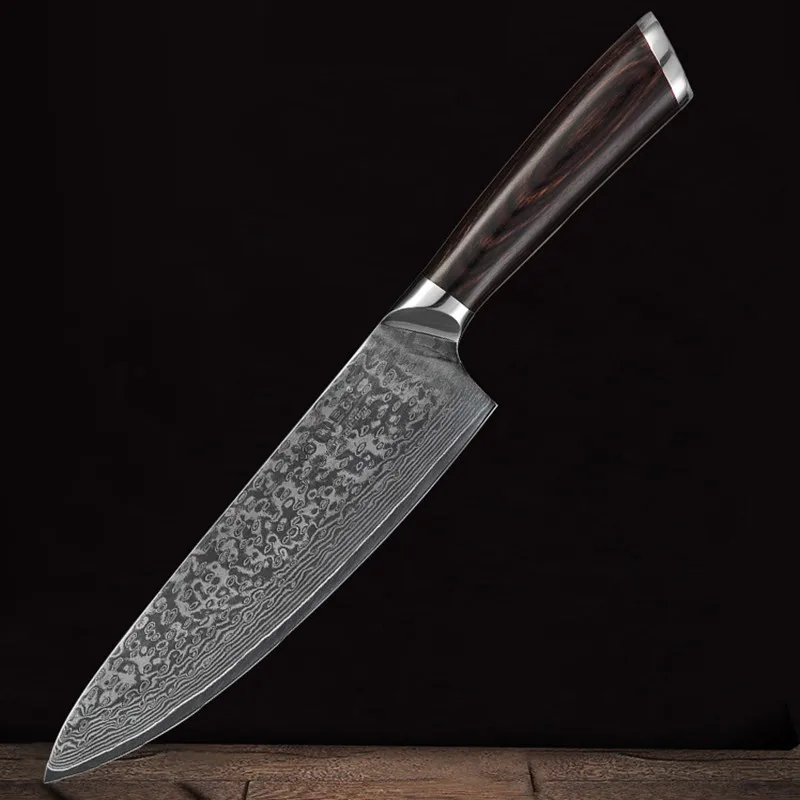 8&quot inch Bread Knife 67 layers Damascus Stainless Steel Kitchen High Quality VG10 Cake With Pakka Wood Handle | Дом и сад