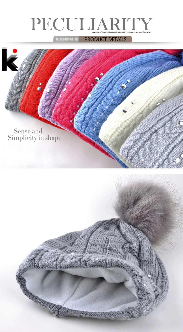 Шапка женская вязаная шапка Miss Beanies зимняя шапка для девочек s женская шапка головные уборы для женщин заклепки Gorro чистый цвет Casquette Beanie