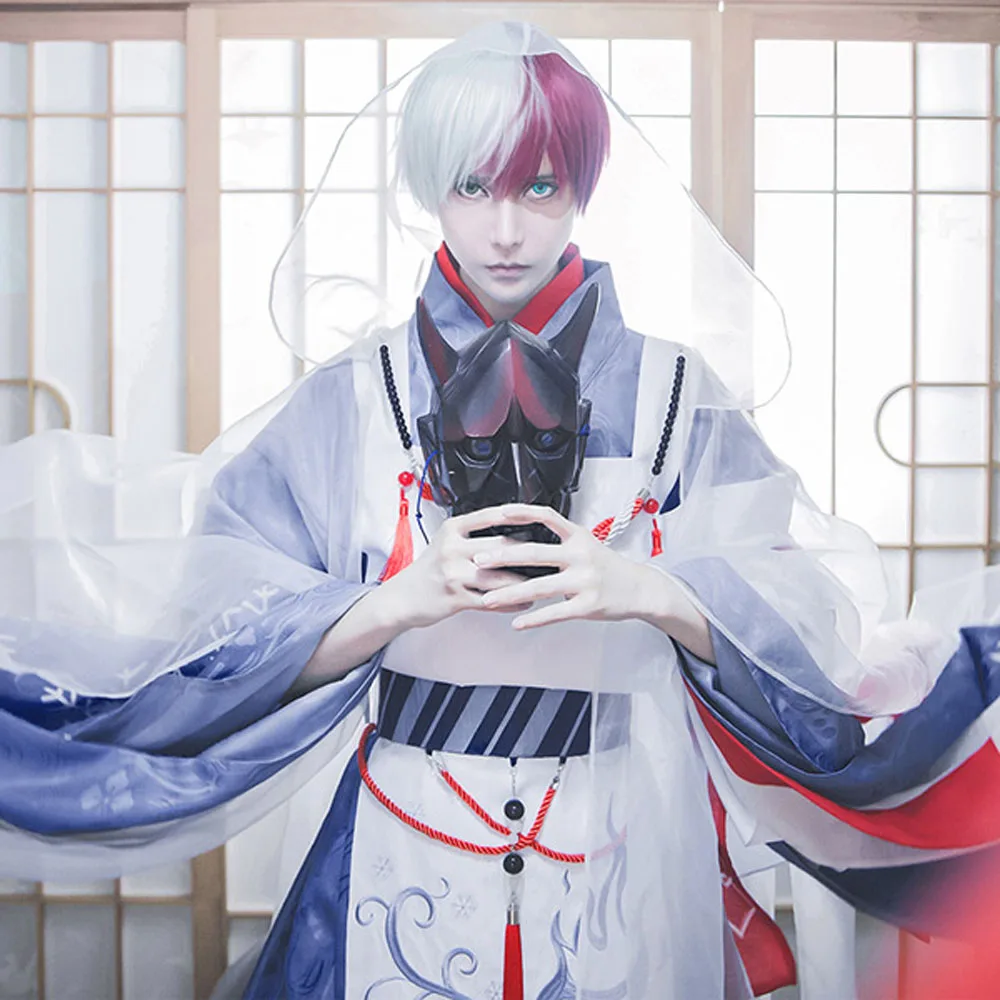 VEVEFHUANG/Новинка Костюм для косплея My Hero academic Todoroki Shoto Платье кимоно Униформа