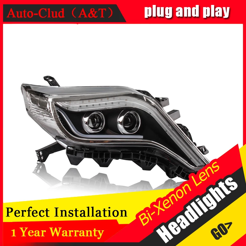 

Car Styling For toyota Prado led headlights For Prado head lamp Angel eye led DRL front light Bi-Xenon Lens xenon HID KIT
