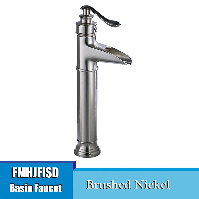B Type Nickel Твердый латунный масло втирают Бронзовый Водопад Ванная раковина кран раковина смеситель - Цвет: B Type Nickel