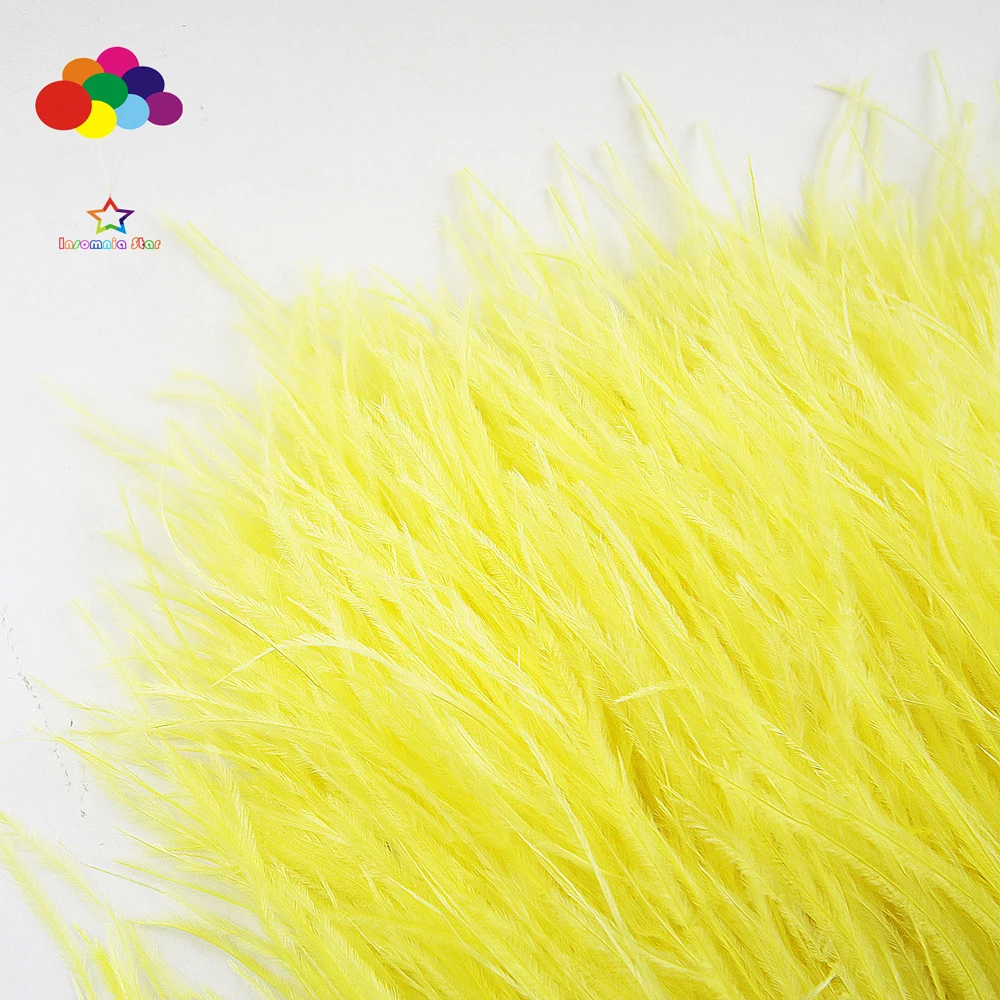 Красивая желтая лента Ostrich перьевая ткань Trims 5/10 6 дюймов/8 15 см для карнавала