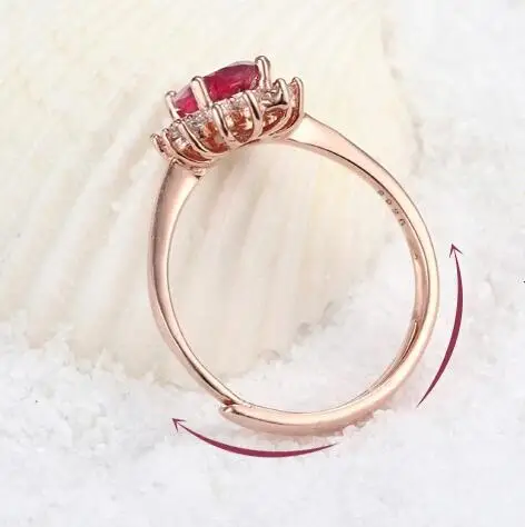 Обручальное кольцо красный цвет драгоценные камни ювелирное изделие подарок для