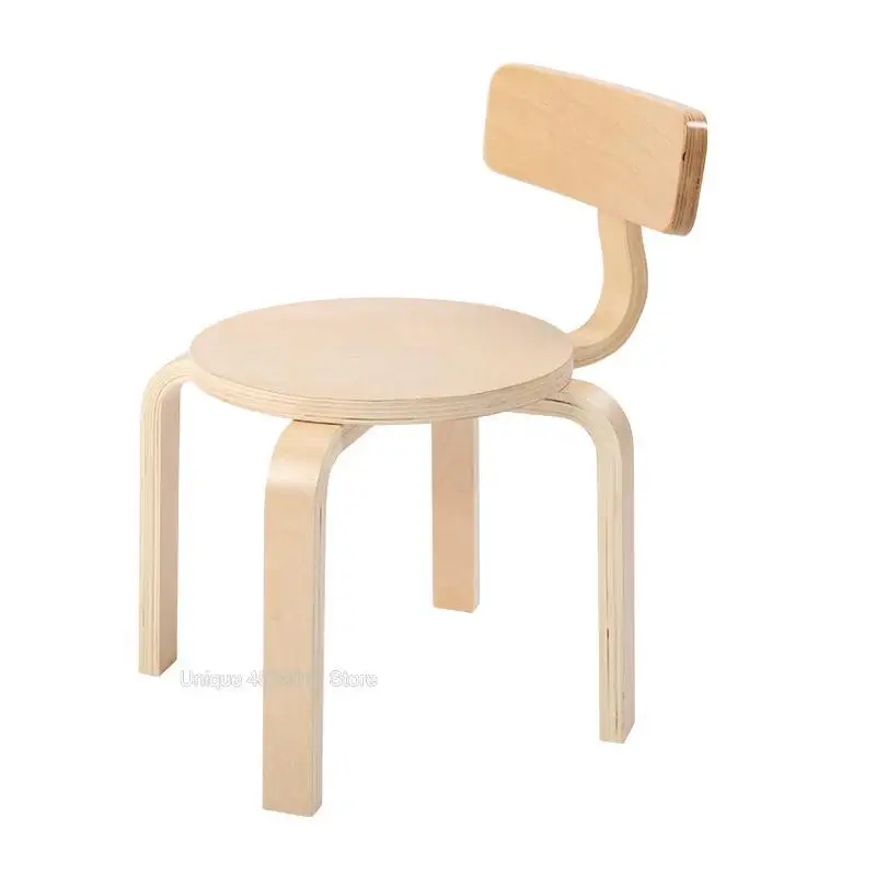 Children's study table and chair stool solid wood chair kindergarten baby study table and chair color fashion creative stool - Цвет: Color 6
