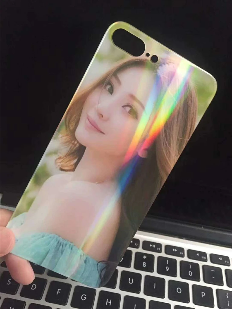 УФ лазерная печать Аврора Блеск пустой ТПУ чехол Крышка для iPhone 11 Pro Max 6s 6 7 8 Plus X Xs Xr XS Max клейкая задняя сторона 10 шт
