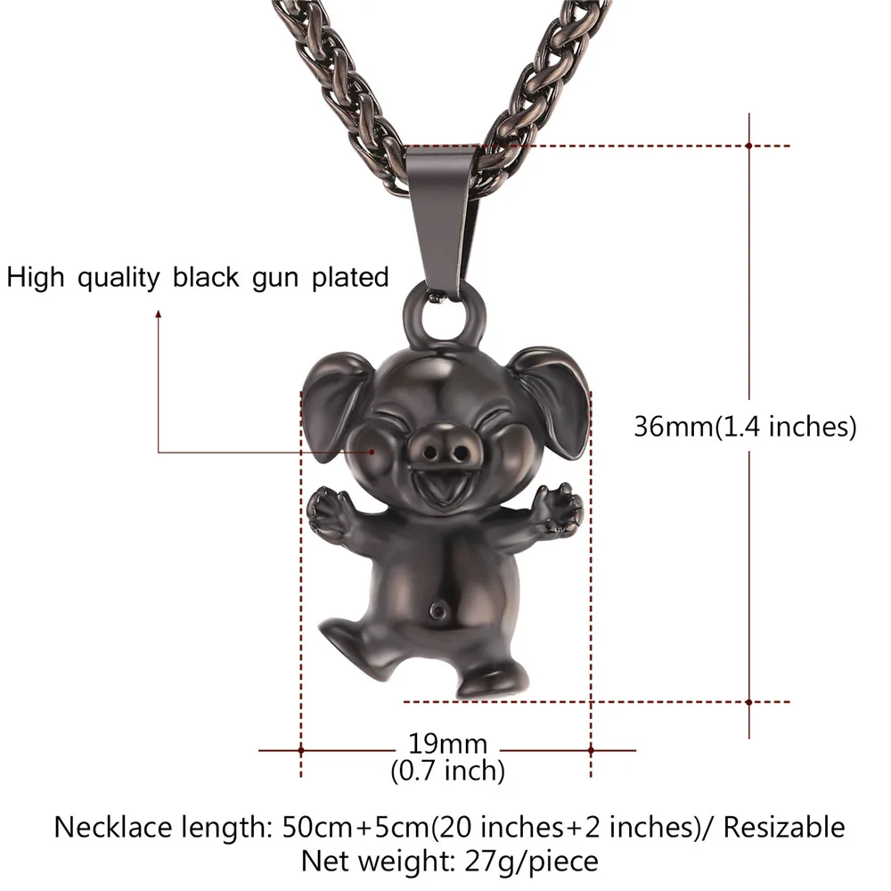 Ожерелье с подвеской в виде милой свиньи для женщин и мужчин ювелирные изделия