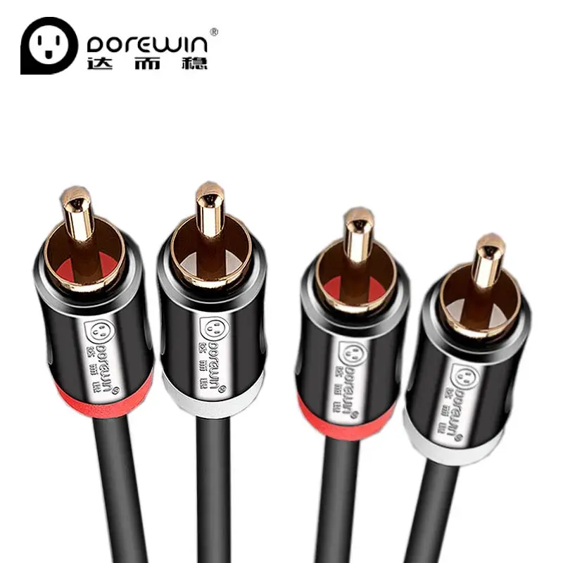 Dorewin 2RCA до 2 rca кабель штекерами RCA аудио позолоченный 3.5 Jack av для дома театр DVD ТВ
