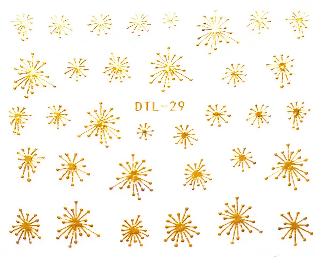 

Rocooart DTL025-048 Water Transfer Nails Art Sticker 3D Gold Golden English Crown Nail Wrap Sticker Tips Manicura stickers