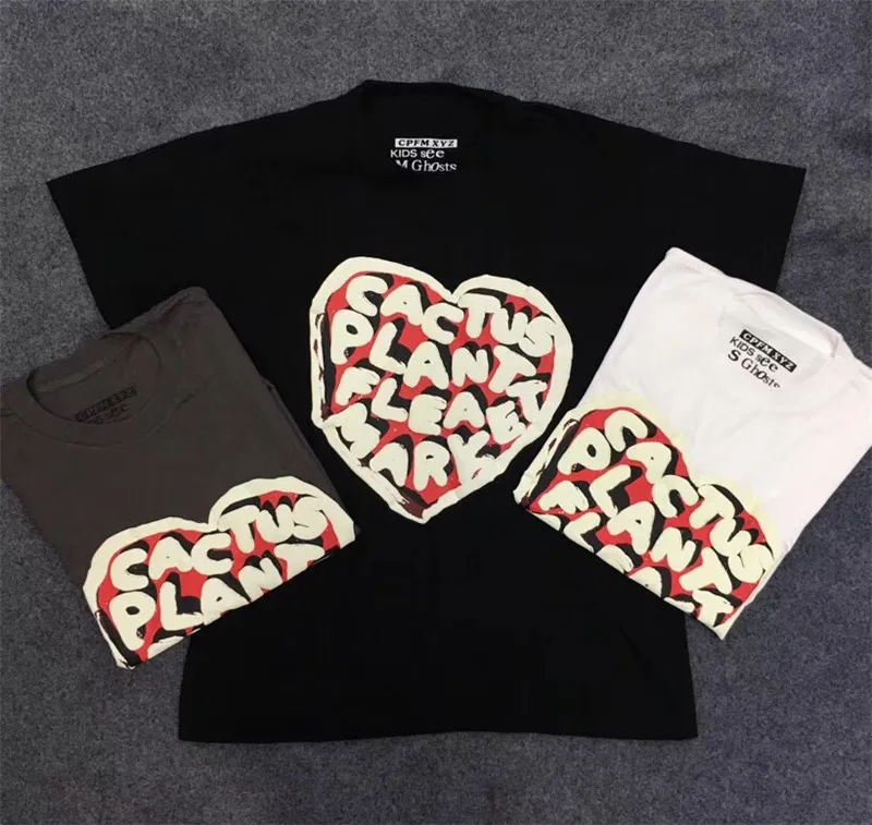 2019 Kanye West CPFM.XYZ сердце руководящего положения футболки лучшее качество Шаньтоу в