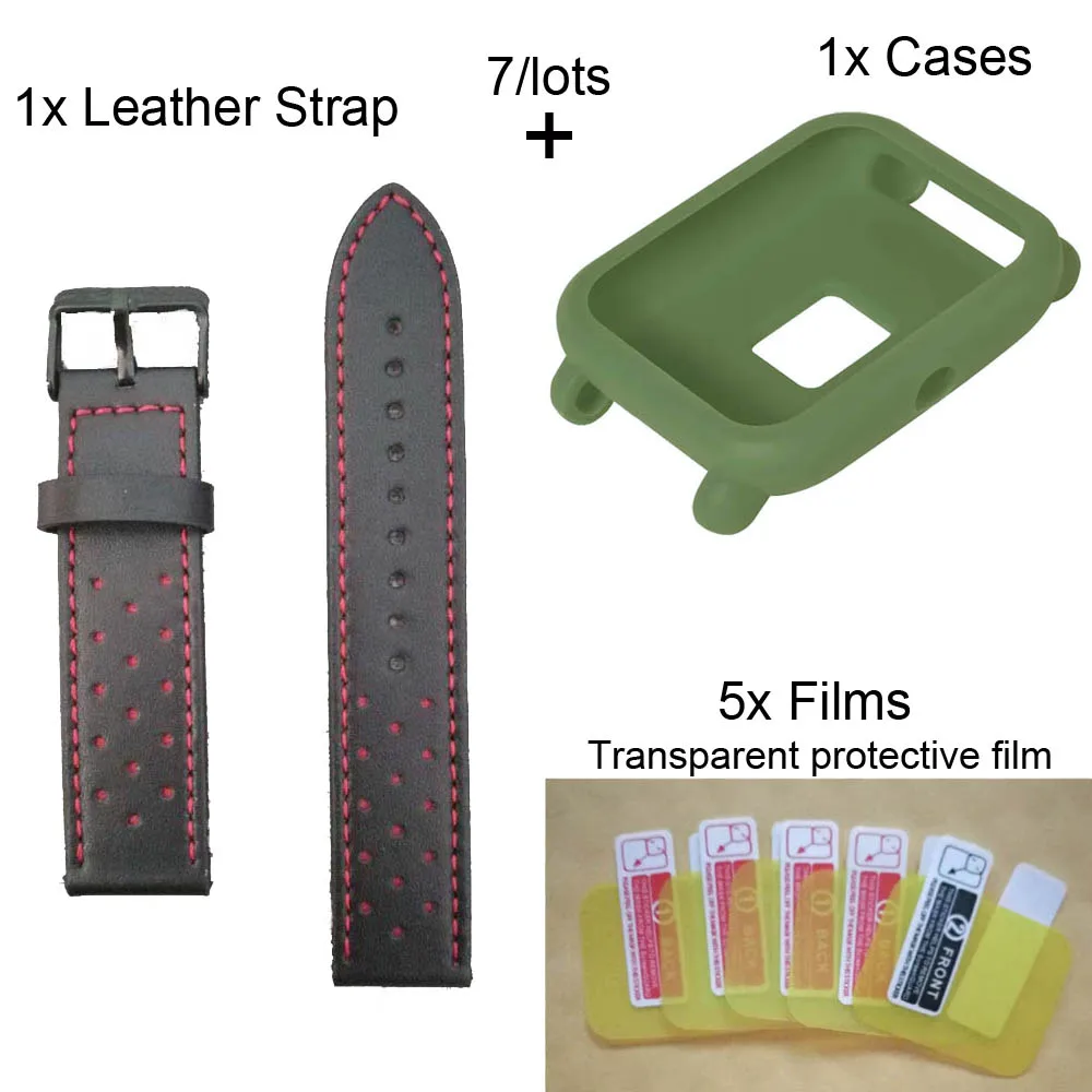Black-ArmyGreen Case Для Xiaomi Huami Amazfit Bip Bit Lite ремешок для часов на запястье мягкий силиконовый защитный чехол Pulsera Correa Защитная пленка для экрана - Цвет: Black-ArmyGreen Case