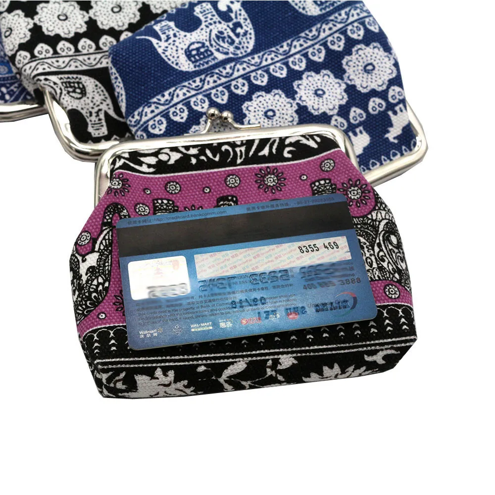 Холщовый Кошелек для монет девушек Дамский кошелек Модный женский с цветочным